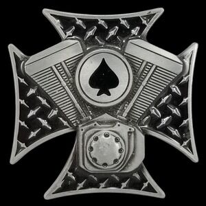 Motorcycle Engine Spade Iron Cross Belt Buckle Biker Rocker‎ Western Style